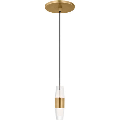 Visual Comfort Modern Collection SLPD38127NB Sean Lavin Lassell 1 Light Nightshade Black LED Pendant 2700K