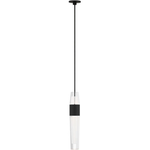 Visual Comfort Modern Collection SLPD39827B Sean Lavin Lassell 1 Light Nightshade Black LED Pendant 2700K