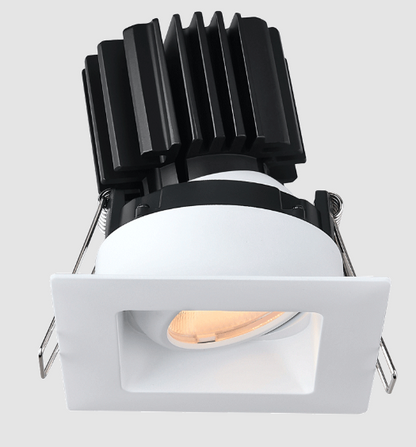 Lotus LED Lights L3G-SRW-WH-LW50-5C98 Tangra 3″ Gimbal Square Recessed Wide White Trim, Lens White, Beam Angle 50°, Multi-Color Temperature, CRI98
