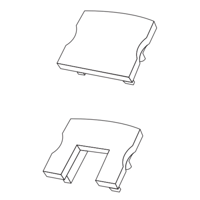 Alloy LED AL-50-20-9951-SL Surfa 7 - Silver Plastic End Caps 2 Pair Pack: 2 Open - 2 Closed