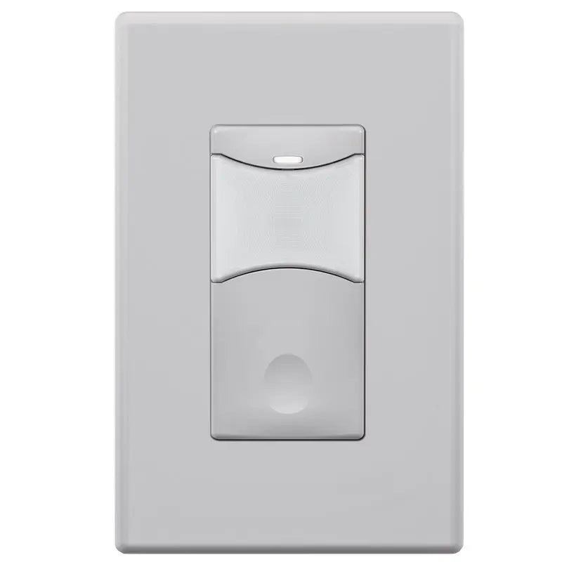 SensorWorx SWX-111-GY-HE Line Voltage Wall Switch Sensor With PIR And Daylight Detection - Humid Environment - Auto On - 120-277V - Finish: Gray