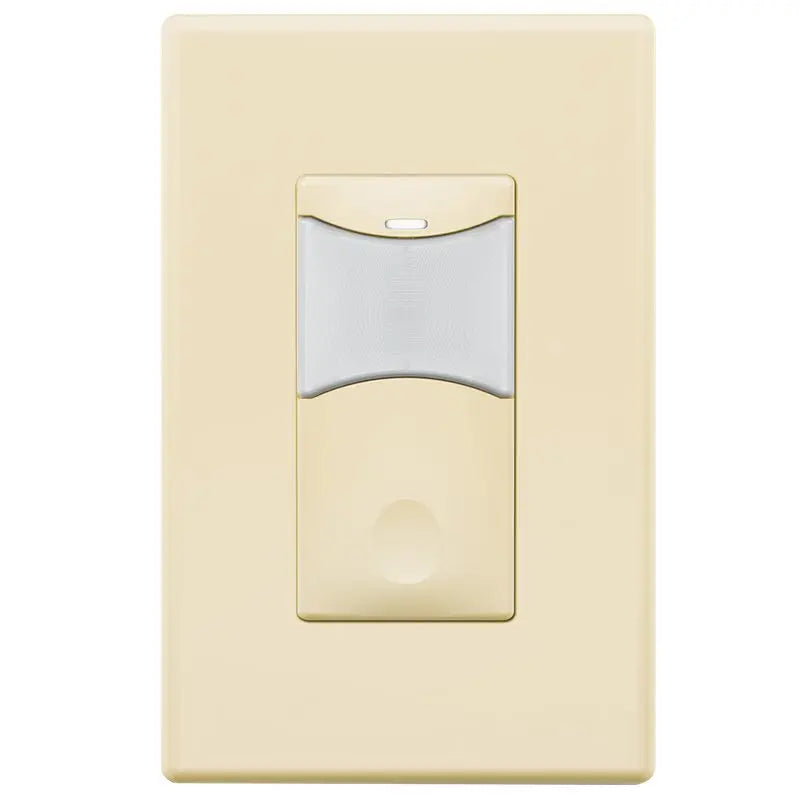SensorWorx SWX-111-LA-HE Line Voltage Wall Switch Sensor With PIR And Daylight Detection - Humid Environment - Auto On - 120-277V - Finish: Light Almond