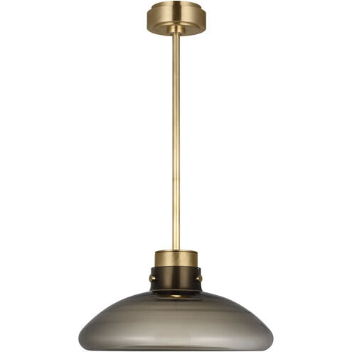 Visual Comfort Architectural AKPD594WDHABSM AvroKO Morgan LED Pendant Hand-Rubbed Antique Brass with Smoke Glass 3000K–1800K
