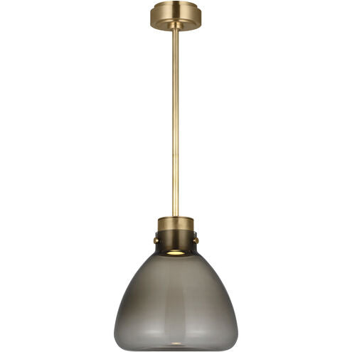 Visual Comfort Architectural AKPD595WDHABSM AvroKO Morgan LED Pendant Hand-Rubbed Antique Brass with Smoke Glass 3000K–1800K