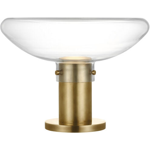 Visual Comfort Architectural AKTB681WDHABCE AvroKO Morgan LED Table Lamp Hand-Rubbed Antique Brass with Clear Glass 3000K–1800K