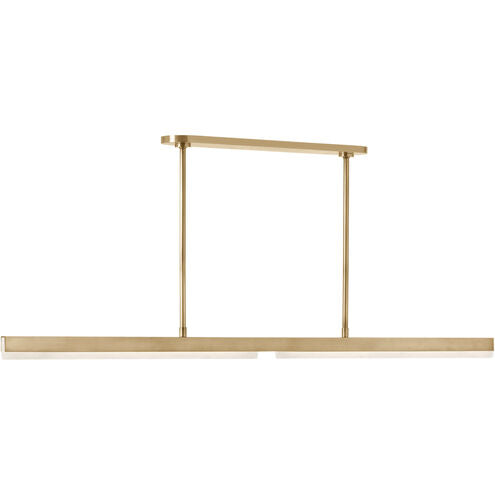 Visual Comfort Architectural KWLS70727HABALB Modern Kelly Wearstler Linea Linear Chandelier Ceiling Light in Hand Rubbed Antique Brass
