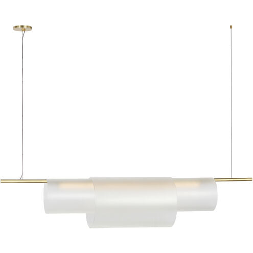 Visual Comfort Modern Collection PBLS80627HABEG Peter Bristol Trace 60" 13.2W Hand-Rubbed Antique Brass Double Linear Chandelier Ceiling Light 2700K