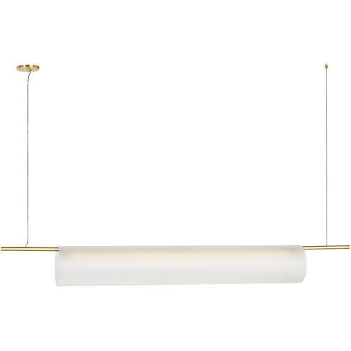 Visual Comfort Modern Collection PBLS80727HABEG Trace 72" 17.2W, Hand-Rubbed Antique Brass LED Linear Chandelier 2700K