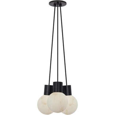 Visual Comfort Modern Collection SLCH54227BB Sean Lavin Mina 3-Light LED Chandelier Black 2700K