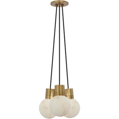 Visual Comfort Modern Collection SLCH54227BHAB Sean Lavin Mina 3-Light LED Chandelier Hand Rubbed Antique Brass 2700K
