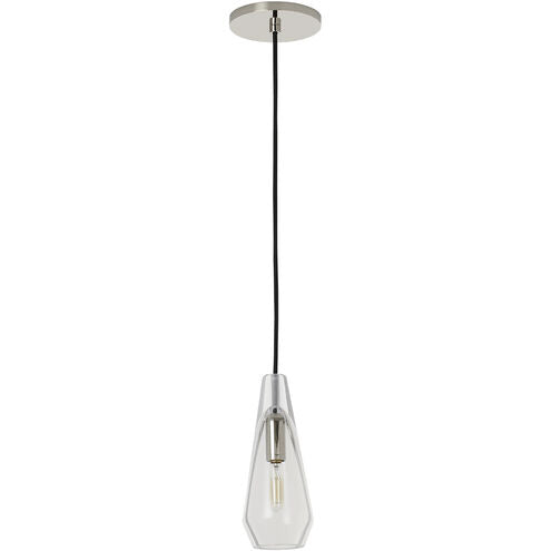 Visual Comfort Modern Collection SLPD280CN-L Sean Lavin Lustra 3.7 Inch Polished Nickel Pendant Clear Optic Crystal