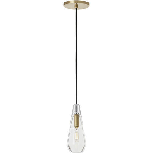 Visual Comfort Modern Collection SLPD280CNB-L Sean Lavin Lustra 3.7 Inch Natural Brass Pendant Clear Optic Crystal