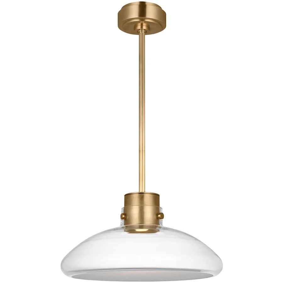 Visual Comfort Architectural AKPD594WDHABCE AvroKO Morgan LED Pendant Hand-Rubbed Antique Brass with Clear Glass 3000K–1800K