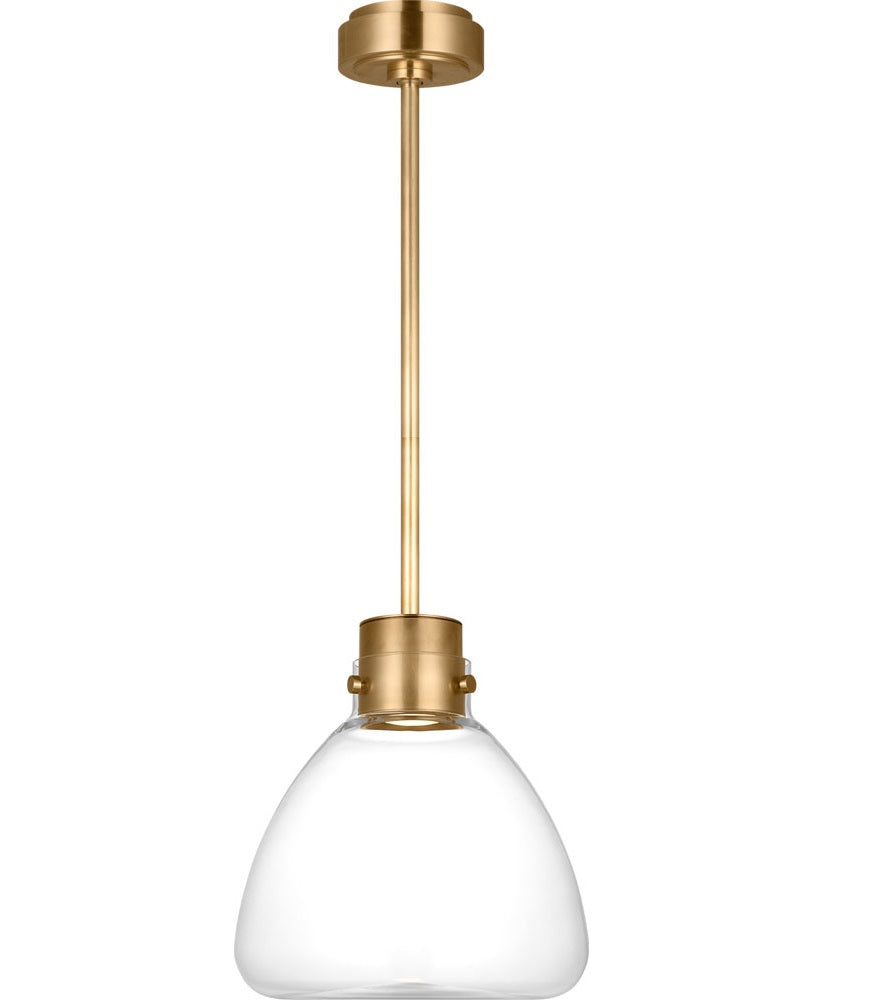 Visual Comfort Architectural AKPD595WDHABCE AvroKO Morgan LED Pendant Hand-Rubbed Antique Brass with Clear Glass 3000K–1800K