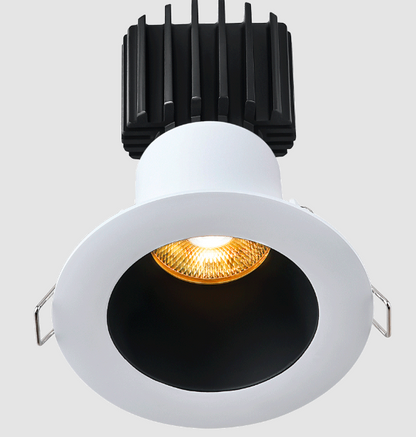 Lotus LED Lights L3F-RDW-WB-RC36-5C95 Tangra 3″ Fixed Round Deep Regressed Wide White-Black Duo Trim, Reflector Clear Glass, Beam Angle 36°, Multi-Color Temperature, CRI95