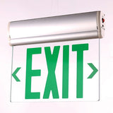 Westgate XT-EL1GCA-EM-WH Edge-Lit Exit Sign Aluminum Housing Single-Face Clear Panel Green Letters White Housing