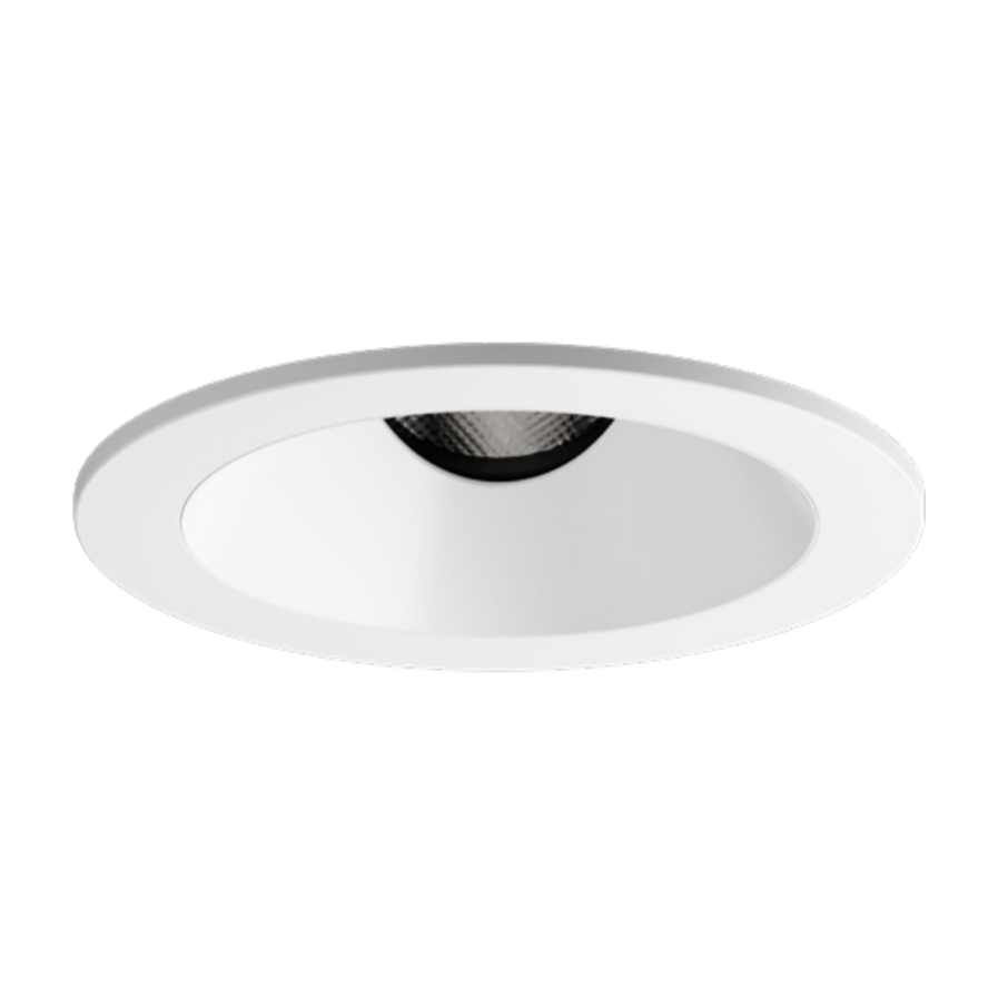 Visual Comfort Architectural ENCL2RFA-930B-W – Entra CL 2" Round Flanged LED Downlight, Adjustable, 3000K, Black Reflector with White Flange