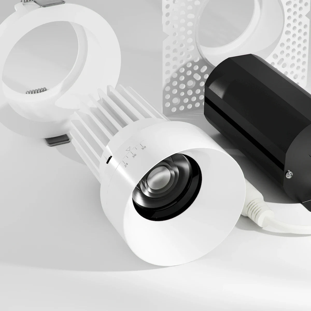 American Lighting RHYM-DL3R-15-2450-ZOM-5CCT-WH Rhyme 3" Round LED Downlight Adjustable Beam Angle - 15W - White