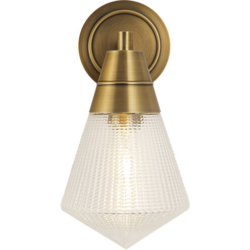 Alora Lighting WV348106VBPG Willard 1 Light 6 inch Vintage Brass Bath Vanity Light Wall Light in Clear Prismatic Glass