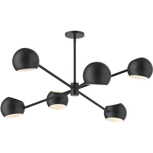 Alora Mood CH648637MB Willow 6 Light 37 inch Matte Black Chandelier Ceiling Light