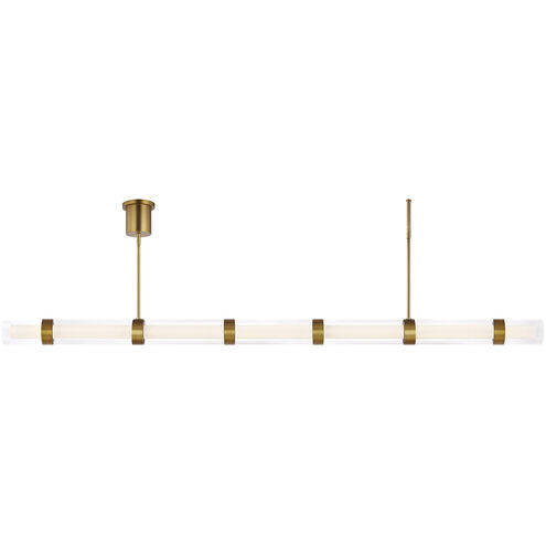 Visual Comfort Modern Collection 700LSWIT7R-LED930 Sean Lavin Wit LED 84.1" 121.3W 3000K LED Linear Suspension Aged Brass 7 Glass