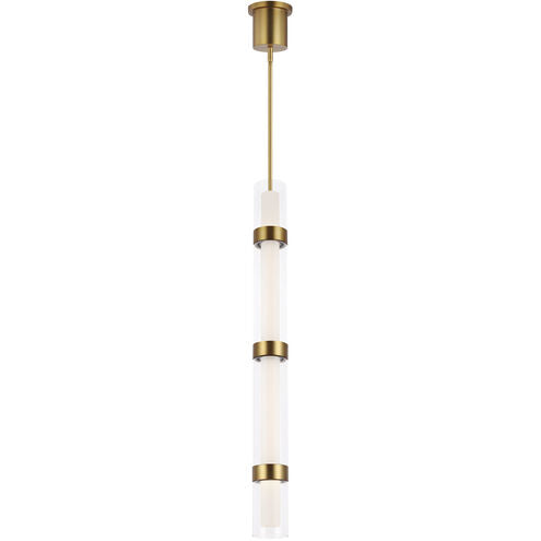 Visual Comfort Modern Collection 700TDWIT4R-LED930 Sean Lavin Wit 3.9" 4 Glass 62.2W 3000K LED Pendant Aged Brass Ceiling Light