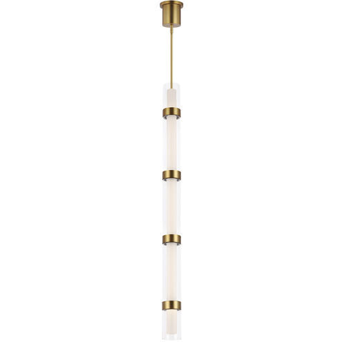 Visual Comfort Modern Collection 700TDWIT5R-LED930 Sean Lavin Wit 5 Glass 3.9" 81.9W 3000K LED Pendant Aged Brass Ceiling Light