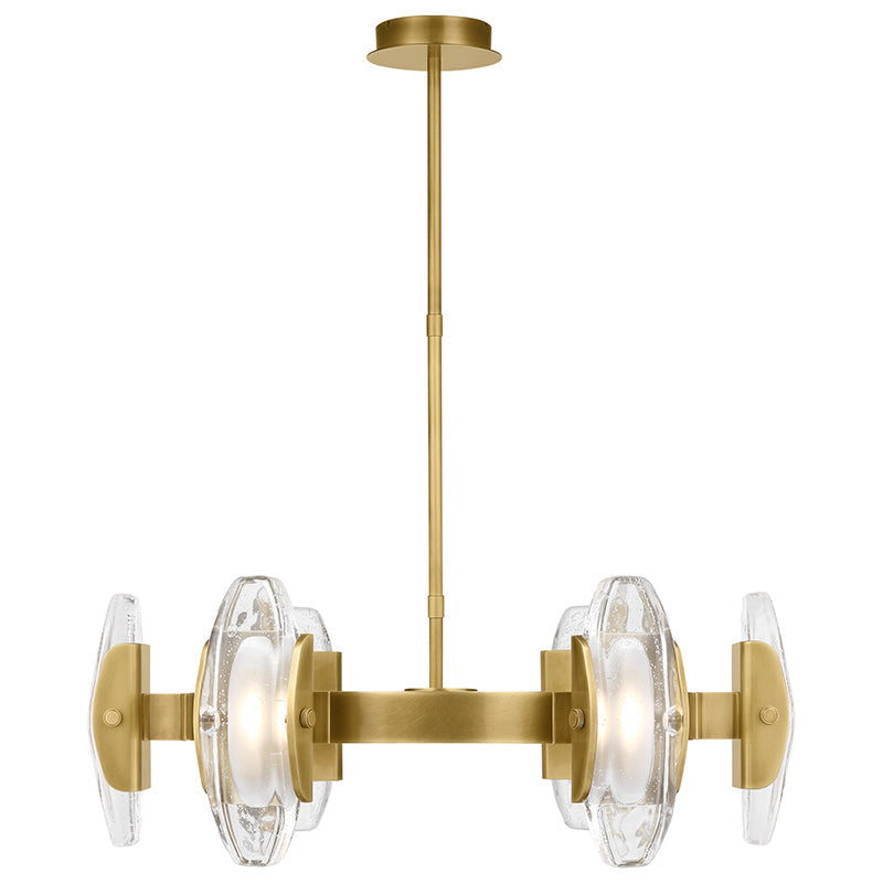 Visual Comfort Architectural 700WYT6MBR-LED927 Modren Wythe 6-lt 30" LED Chandelier - Color Temperature: 2700K - Voltage: 120-277V - Finish: Plated Brass