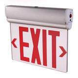 Westgate XT-EL1RCA-EM-WH Edge-Lit Exit Sign Aluminum Housing Single-Face Clear Panel Red Letters White Housing