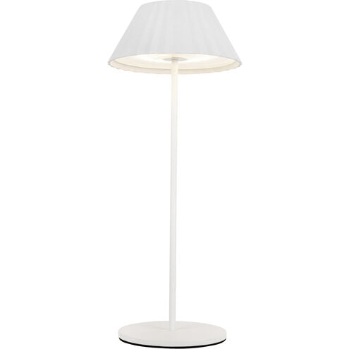 Kuzco Lighting TL67914-WH Zola 14" Table Lamp – 3W LED, 200 Lumens, 2700K-5000K CCT Options, Touch Dimmer, White Steel Shade, Battery-Powered