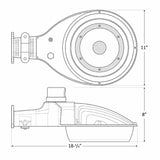 Westgate Lighting LRX-50-120W-MCTP, X-Gen Barn Garage Area Light With Arm Adjustable 50W-120W Adj 3000K/4000K/5000K 120-277V 0-10V Dimming