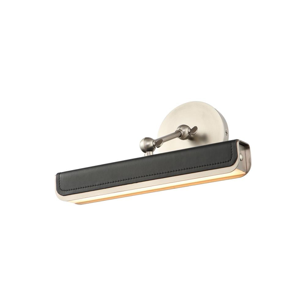 Alora Lighting PL307912ANTL LED Valise Picture 12 Inch Wide Light Aged Nickel and Tuxedo Leather Finish