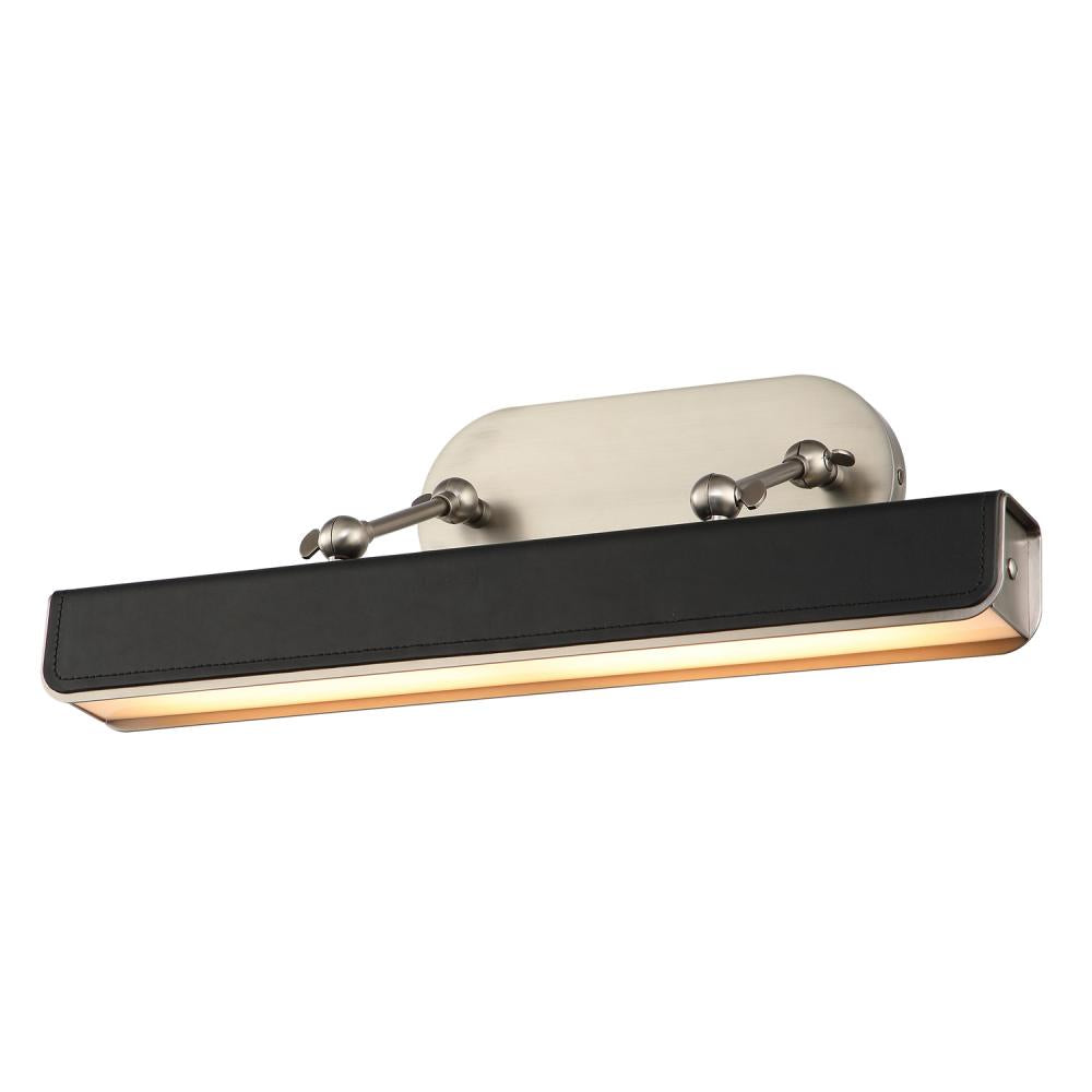 Alora Lighting PL307919ANTL LED Valise 20 Inch Wide Picture Light Aged Nickel and Tuxedo Leather Finish