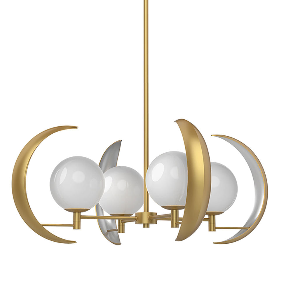 Alora Lighting CH351204VB LED Celeste Chandelier Ceiling Light Brass Finish