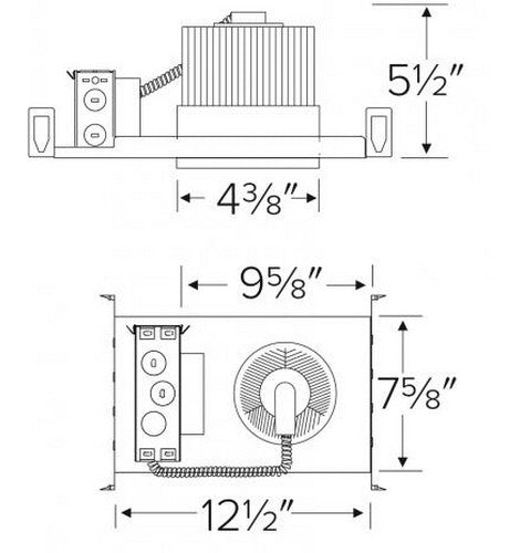 ELCO Lighting ELD4The Mahogany System 4 Inch LED New Construction IC Airtight Housing 1- BuyRite Electric
