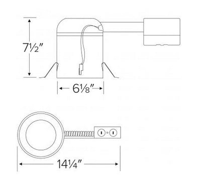 ELCO Lighting E6LRC12ICAD Cedar System Contemporary 6 inch Remodel IC Airtight Recessed Lighting Housing with Driver 1250 Lumens Triac/ELV/0-10V 120/277V