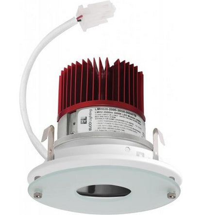ELCO Lighting E412C0830B 4 Inch LED Light Engine with Drop Glass Reflector Trim Black with White Ring Finish 850 Lumens 3000K