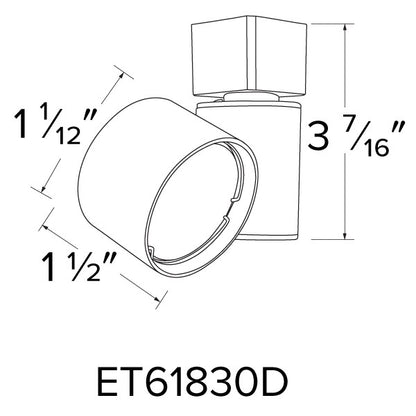 ELCO Lighting ET618CT3DW LED Gordian Track Fixture 10W 3000K, 3500K, 4000K 750 lm 120V White Finish