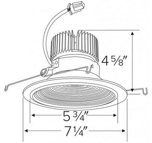 ELCO Lighting E614C1240W Cedar System 6 inch LED Light Engine with Baffle Trim White Finish 1250 Lumens 4000K