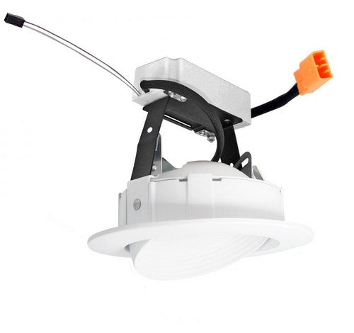 ELCO Lighting EL41427DXW 4 Inch 0-10V LED Adjustable Gimbal Insert White Finish 2700K- BuyRite Electric