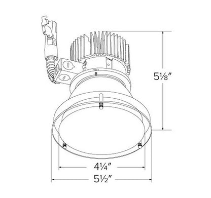 ELCO Lighting E412L2030H 4 Inch LED Light Engine with Drop Glass Trim Haze Finish 3000K 2000 lm
