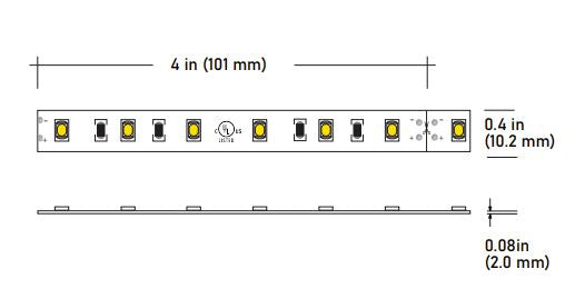 Core Lighting LSM25-27K-16FT-24V LED 2.2W Indoor Flexible Strip length 16 Ft. Color Temperature 2700K 24 Volts