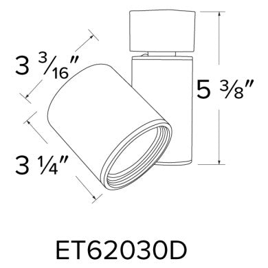 ELCO Lighting ET62030DB LED Gordian Track Fixture 30W 3000K 2100 lm 120V Black Finish
