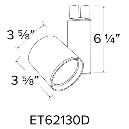 ELCO Lighting ET62140DB LED Gordian Track Fixture 40W 4000K 3150 lm 120V Black Finish