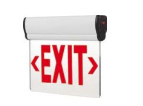 LED Edge-Lit Exit Sign, Clear Single Face, Red Letters