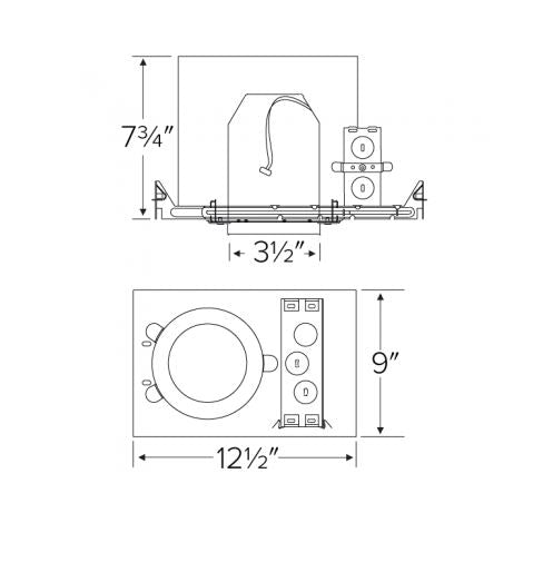 Elco Lighting ELK73FICAD 3 Inch New Construction 2-Hour Fire Rated IC Airtight Housing, Voltage 120/277V, Watt 10.5W, Dimming 0-10V/Triac/ELV