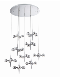 Eurofase Lighting 26233-017 Pearla LED 40 inch Chandelier Ceiling Light Chrome Finish