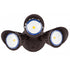 Dark bronze LED security lights with three adjustable heads, featuring white and blue lenses.