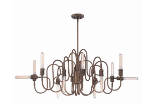Eurofase Lighting 27998-014 Briggs 12 Light 26 inch Oil Rubbed Chandelier Ceiling Light Bronze Finish