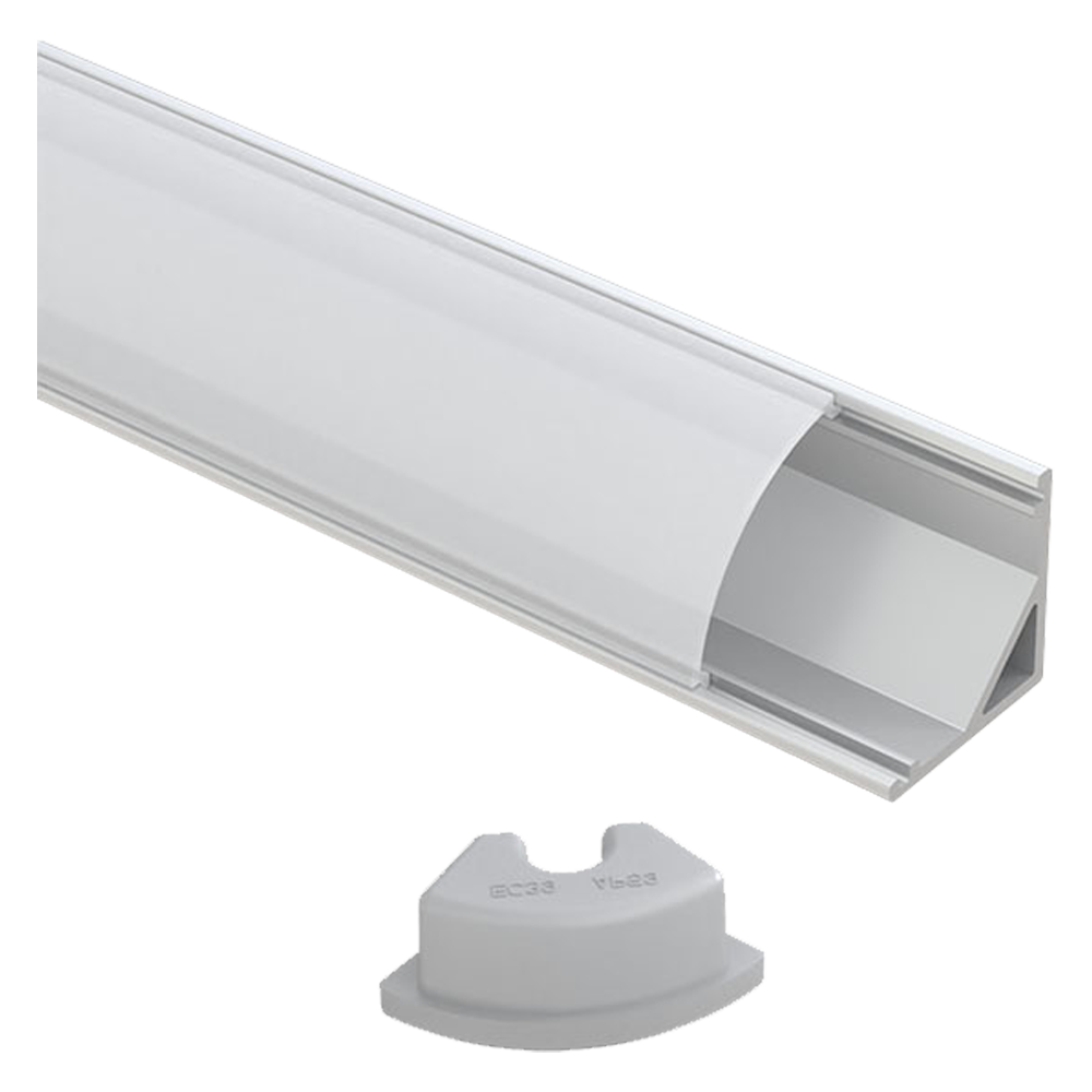 ABBA Lighting USA AP59-SS ALUMINUM CORNER CHANNEL LED STRIP LIGHT COVER END CAPS Silver Finish